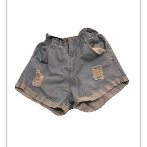light wash jean shorts